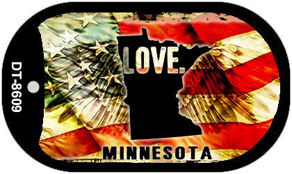 Minnesota Love Metal Novelty Dog Tag Necklace DT-8609