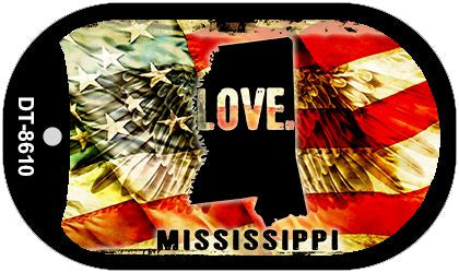 Mississippi Love Metal Novelty Dog Tag Necklace DT-8610