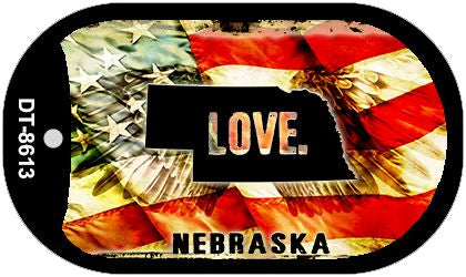 Nebraska Love Metal Novelty Dog Tag Necklace DT-8613