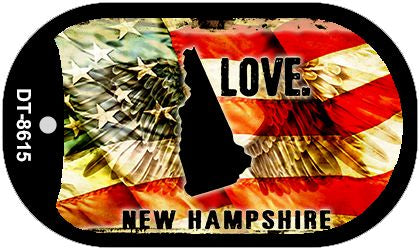 New Hampshire Love Metal Novelty Dog Tag Necklace DT-8615