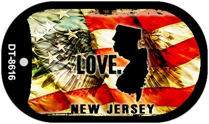 New Jersey Love Metal Novelty Dog Tag Necklace DT-8616