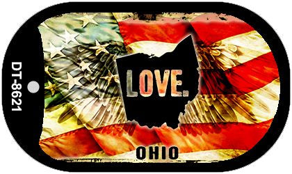 Ohio Love Metal Novelty Dog Tag Necklace DT-8621