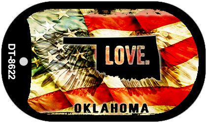 Oklahoma Love Metal Novelty Dog Tag Necklace DT-8622