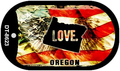 Oregon Love Metal Novelty Dog Tag Necklace DT-8623