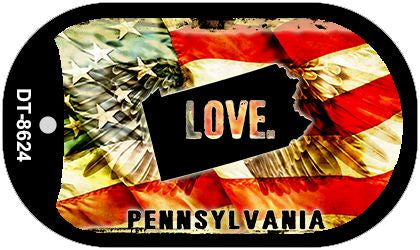 Pennsylvania Love Metal Novelty Dog Tag Necklace DT-8624