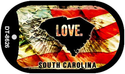 South Carolina Love Metal Novelty Dog Tag Necklace DT-8626
