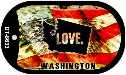 Washington Love Metal Novelty Dog Tag Necklace DT-8633