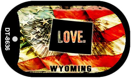 Wyoming Love Metal Novelty Dog Tag Necklace DT-8636