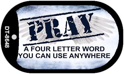 Pray Novelty Metal Dog Tag Necklace DT-8648