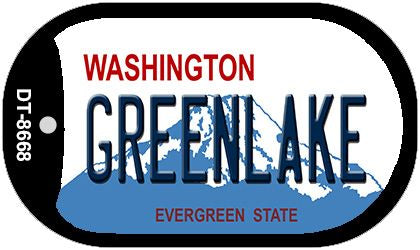 Greenlake Washington Novelty Metal Dog Tag Necklace DT-8668