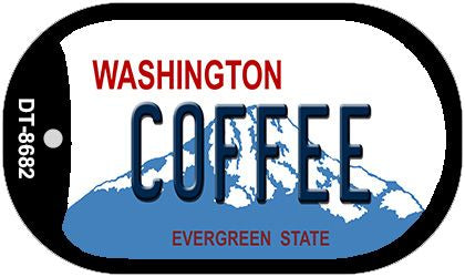Coffee Washington Novelty Metal Dog Tag Necklace DT-8682