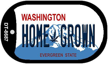 Home Grown Weed Washington Novelty Metal Dog Tag Necklace DT-8687