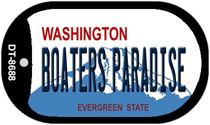 Boaters Paradise Washington Novelty Metal Dog Tag Necklace DT-8688