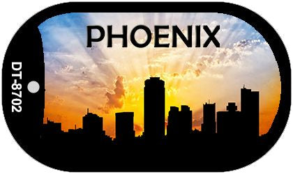 Phoenix Silhouette Novelty Metal Dog Tag Necklace DT-8702