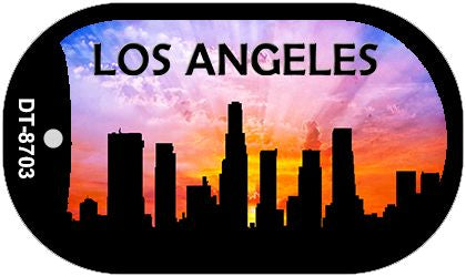 Los Angeles Silhouette Novelty Metal Dog Tag Necklace DT-8703