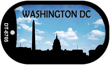 Washington DC Silhouette Novelty Metal Dog Tag Necklace DT-8705