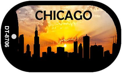 Chicago Silhouette Novelty Metal Dog Tag Necklace DT-8706
