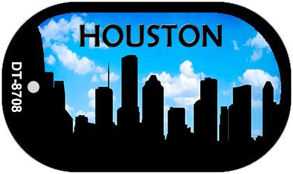 Houston Silhouette Novelty Metal Dog Tag Necklace DT-8708