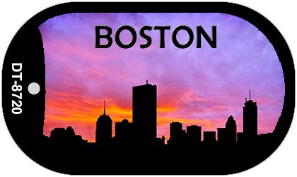 Boston Silhouette Novelty Metal Dog Tag Necklace DT-8720