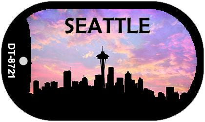 Seattle Silhouette Novelty Metal Dog Tag Necklace DT-8721