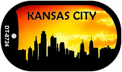 Kansas City Silhouette Novelty Metal Dog Tag Necklace DT-8724