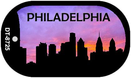 Philadelphia Silhouette Novelty Metal Dog Tag Necklace DT-8725