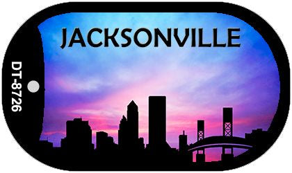 Jacksonville Silhouette Novelty Metal Dog Tag Necklace DT-8726
