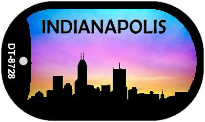 Indianapolis Silhouette Novelty Metal Dog Tag Necklace DT-8728