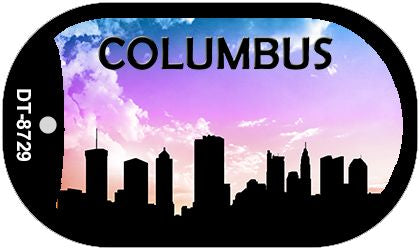 Columbus Silhouette Novelty Metal Dog Tag Necklace DT-8729