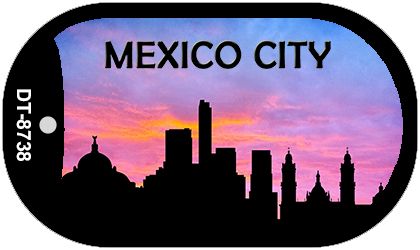 Mexico City Silhouette Novelty Metal Dog Tag Necklace DT-8738