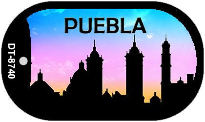 Puebla Silhouette Novelty Metal Dog Tag Necklace DT-8740