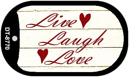 Live, Laugh, Love Novelty Metal Dog Tag Necklace DT-8770