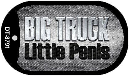 Big Truck Little Penis Novelty Metal Dog Tag Necklace DT-8791