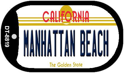 Manhattan Beach California Novelty Metal Dog Tag Necklace DT-8819