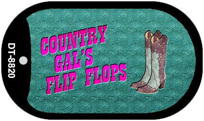 Country Gal's Flip Flops Novelty Metal Dog Tag Necklace DT-8820