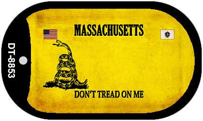 Massachusetts Do Not Tread Novelty Metal Dog Tag Necklace DT-8853