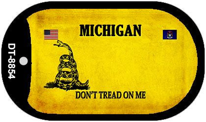 Michigan Do Not Tread Novelty Metal Dog Tag Necklace DT-8854