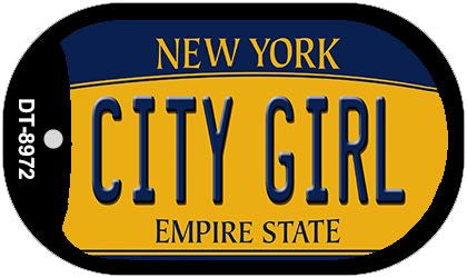 City Girl New York Novelty Metal Dog Tag Necklace DT-8972