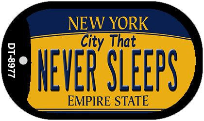 Never Sleeps New York Novelty Metal Dog Tag Necklace DT-8977