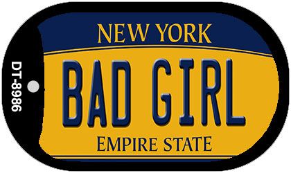 Bad Girl New York Novelty Metal Dog Tag Necklace DT-8986