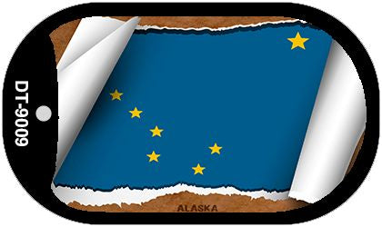 Alaska State Flag Scroll Metal Novelty Dog Tag Necklace DT-9009