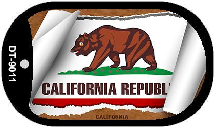 California State Flag Scroll Metal Novelty Dog Tag Necklace DT-9011