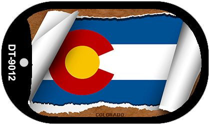 Colorado State Flag Scroll Metal Novelty Dog Tag Necklace DT-9012