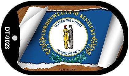 Kentucky State Flag Scroll Metal Novelty Dog Tag Necklace DT-9023
