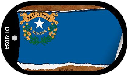 Nevada State Flag Scroll Metal Novelty Dog Tag Necklace DT-9034