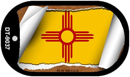New Mexico State Flag Scroll Metal Novelty Dog Tag Necklace DT-9037