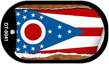 Ohio State Flag Scroll Metal Novelty Dog Tag Necklace DT-9041