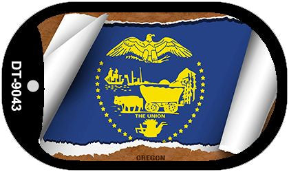 Oregon State Flag Scroll Metal Novelty Dog Tag Necklace DT-9043
