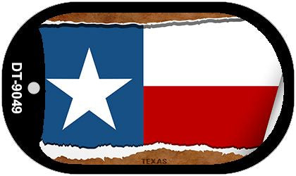 Texas State Flag Scroll Metal Novelty Dog Tag Necklace DT-9049