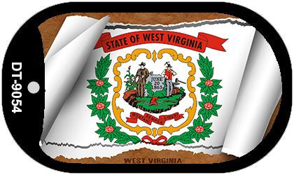 West Virginia State Flag Scroll Metal Novelty Dog Tag Necklace DT-9054